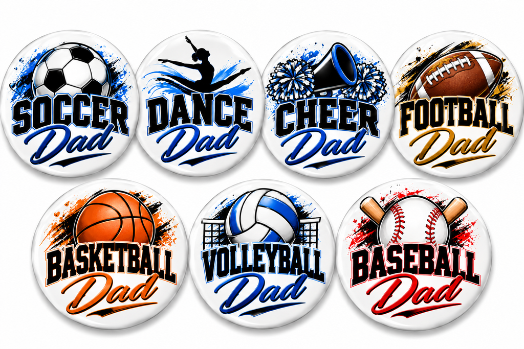 Custom Sports Mom & Dad Button-2.95"