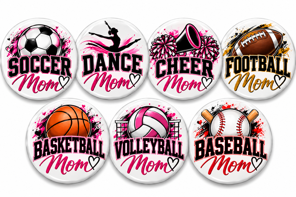 Custom Sports Mom & Dad Button-2.95"