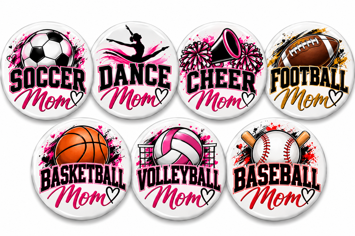 Custom Sports Mom & Dad Button-2.95"